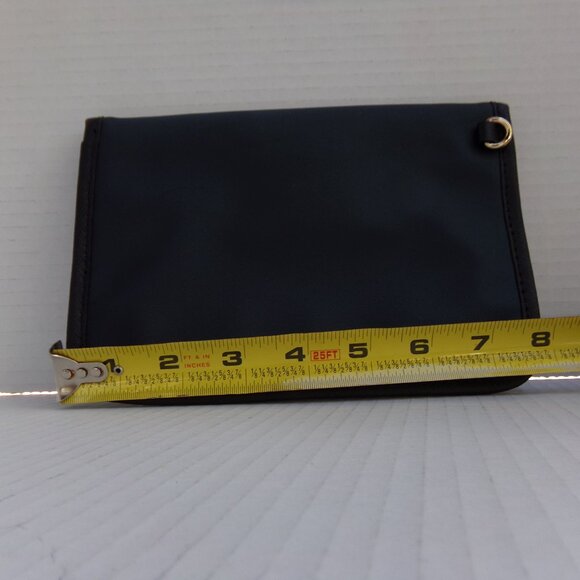 Michael Kors Bag Pouch Navy Black Logo Snap 8'' Can Use Wristlet Fabric - Picture 7 of 10